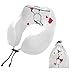 Oyihfvs Two Sheep Little Lambs Hanging on Washing Line with Red Hearts U Shaped Memory Foam Travel Pillow with Snap Clip, Soft Comfortable and Washable Neck Support for Sleeping Rest Office Travel