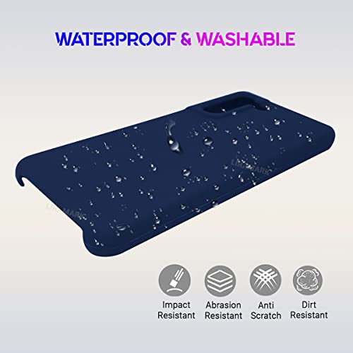Image of LIRAMARK Liquid Silicone Soft Back Cover Case for Samsung Galaxy S21 FE 5G (Midnight Blue)
