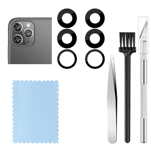 Image of 2 Packs Rear Camera Lens Glass Replacement for iPhone 11 Pro /iPhone 11 Pro Max Camera Glass Lens Replacement with Repair Tools Kit