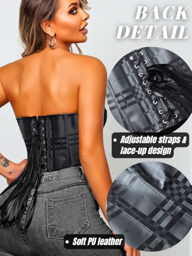 Image of ChiaoLezhee Heart Corset Top For Women, Sexy Concert Outfits Going Out, Strapless Crop Top, Overbust Bustier