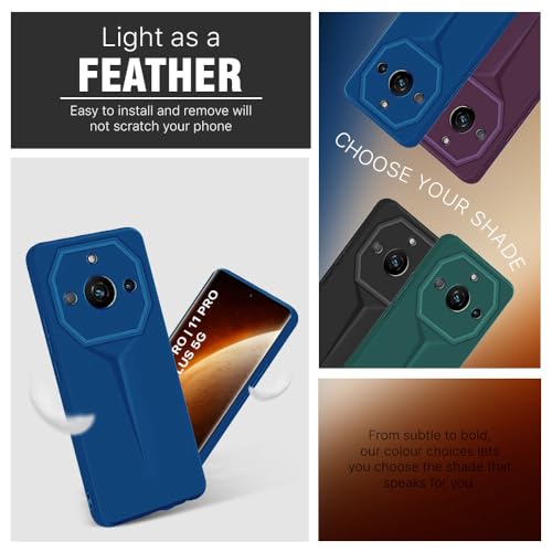 Image of WOW IMAGINE Back Cover for Realme Narzo 60 PRO | 11 PRO | 11 PRO Plus 5G | Blade Series Ultra Thin Case with Lightweight Design | Camera Protection | Soft Matte Silicone Flexible Mobile Case - Blue