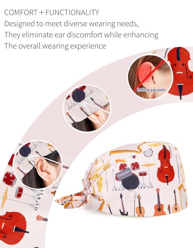 Image of Kousenpu Scrub Cap for Men, Adjustable Classic Surgical Caps with Buttons