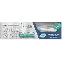 White Glo Bioenzyme 24 Hour Whitening Toothpaste, Dual Whitening Action, Premium Fluoride-Enriched, Natural Enzyme Technology for Enamel Stain Removal, Extracted from Nature - 5.3 Ounces
