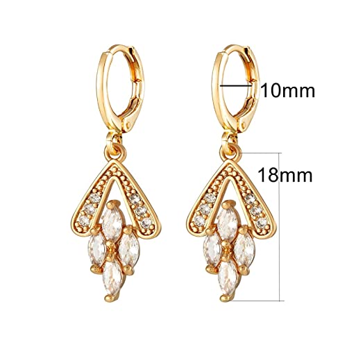 Jewelry Crystal Geometry Pendant Hanging Ear Cuff Hoops Decorations for Women Earrings