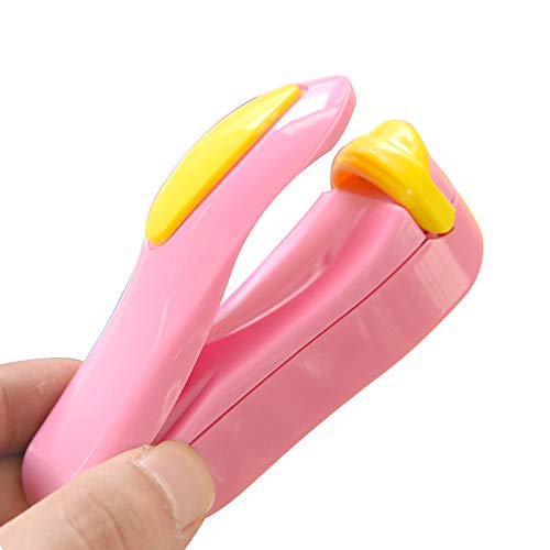 Portable Mini Sealing Household Machine, Handheld Heat Bag Sealer, Mini Heat Bag Sealer Sealing Machine Hand Pressure Heat Sealing Machine for Travel Kitchen Supplies (Pink) - Thumbnail 4