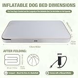 Lekereise Outdoor Hundebett Wasserdicht, Aufblasbar Hundeliege 126x66x12cm ideal für Mittelgroße und Kleine Hunde, Abnehmbarer und Waschbarer Bezug, Hundekorb für Reisen und den Garten (Grau)