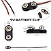 Geekstory 2PCS DC 12V 110dB High-Decibel Buzzer Electronic Black Mini Square Alarm Siren Insurance Safes Anti-Theft+2PCS 9V Battery Clip
