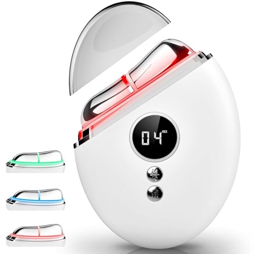 Eyoushow EMS Gua Sha Gesichtsmassagegerät Gua Sha Elektrisch mit Smart 3 Modi Anti-Falten Schönheit Gerät EMS Gesichtsmassage mit Vibration & Wärme für Gesichtsstraffung Anti Falten Anti Aging