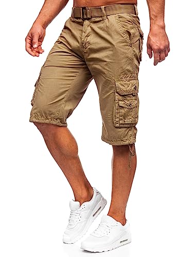 Bermuda Herren Cargo M L XL XXL 3XL Kurze Hosen Taschen Blau Sea