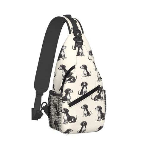 Sac à bandoulière vintage teckel pour randonnée et running urbain