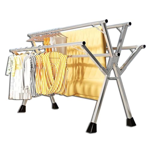 Étendoir à linge portable et réglable, séchoir à linge mobile 160cm