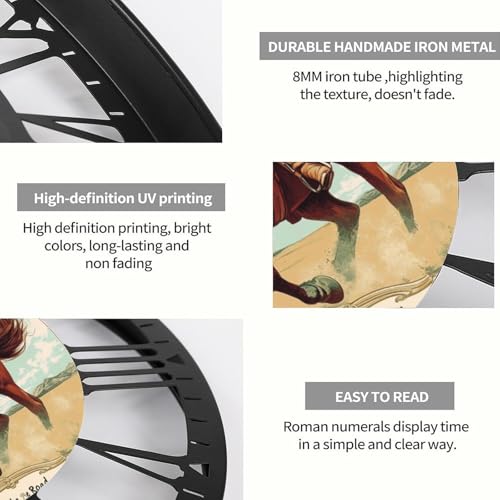 Reloj de pared metálico silencioso de 10 pulgadas con números romanos miniatura 4