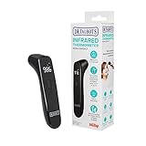 Dr. Talbot's Non-Contact Acrylic Infrared Thermometer with Led Screen, Fever Warning Indicator, Accurate 1 S Reading for Baby, Kids, Adults, Black
