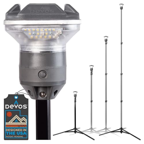 Devos Outdoor LightRanger 1200 - High-Performance LED Tripod Lantern with Adjustable Height 9 Feet Tall with 1200 Lumens Brightness and Long Battery Life.