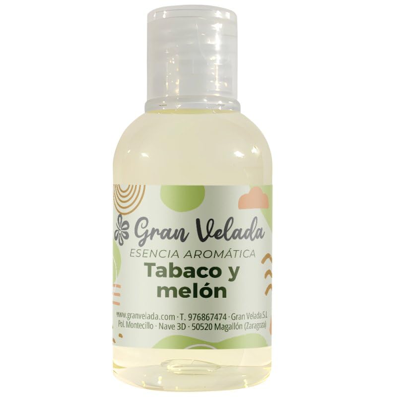 Gran Velada - Esencia de Tabaco y Melón 1000 ml | Fragancia Dulce y Aromática para Cosmética, Perfumes Caseros, Velas y Jabones | Formato Profesional bajo Pedido