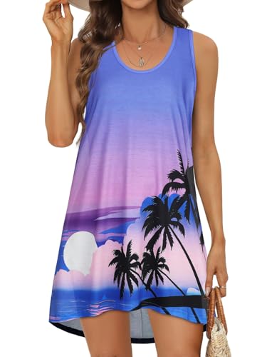 Image of elescat Womens Swimsuit Cover Up Summer Sleeveless T Shirt Beach Dress Tank Bikini Coverups 2026