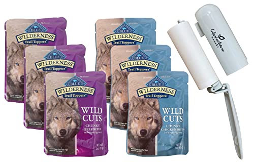 Cleverlane Market Lint Roller For Pet Hair Bundle With Blue Wilderness Trail Dog Food Toppers Wild Cuts Beef And Chicken In Hearty Gravy Dog Food Wet Treats Variety Pack #TOP10