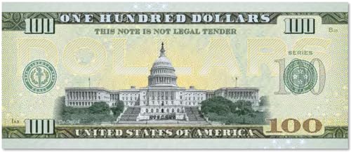 HOBBY OF KINGS USA 100 Dollar Note | New Jersey Commemorative Souvenir | Albert Einstein | Newark Skyline | Institute for Advanced Study | Collector's Album | The 50 U.S. States Edition