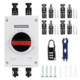 DC Trennschalter PV Anlage 32A 1200V, Solar-Trennschalter-Leistungsschalter DC Trennschalter Leistungsschalter PV Combiner Box,IP66 Wasserdicht, für Solar Photovoltaik (2 Eingänge,2 Ausgänge)