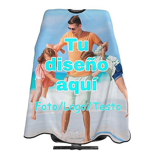 Capa de peluquero personalizada, capa de corte de pelo personalizada con texto de logotipo de foto, Capa de barbero personalizado para salón de casa y barbería