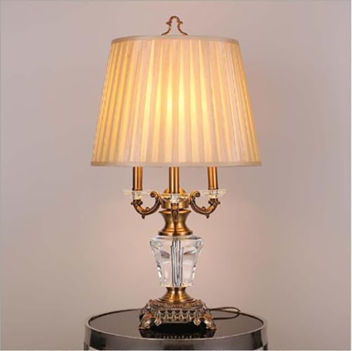 Amerikansk stil stor Bordslampa vintage kristall Sänglampa modern Enkel sovrumsbordslampa dekorativa bordslampor E14 vardagsrum hotell 42 * 68CM