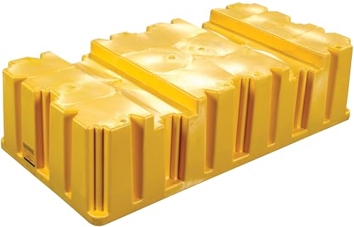 Image of Eagle 2 Drum Spill Containment Pallet with Forklift Pockets, 51.5 inchx26.25 inchx13.75 inch, 66 Gallon Sump, 4,000 lbs. Load Capacity Secondary Containment Pallet, Made in USA, Yellow, 1620