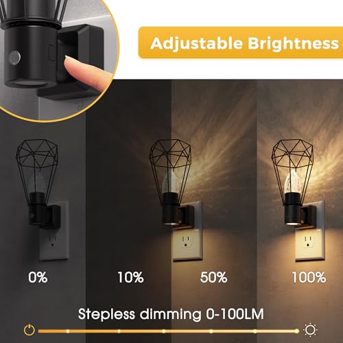 Image of L LOHAS LED Night Light, 2 Pack Night Lights Plug into Wall, 3000K Warm White, Farmhouse Plug in Light with Dusk to Dawn Sensor, for Bedroom, Bathroom, Kitchen, Hallway
