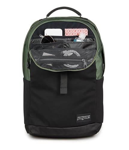 Image of JanSport Journey Pack Backpack - Large Main Compartment, Dual Water Bottle Pockets, 15-inch Padded Laptop Compartment with Tricot Lined Sleeve, Cargo Green