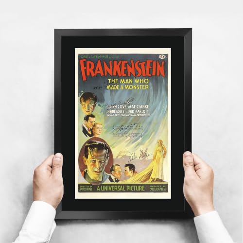 Cartel de Frankenstein enmarcado A3 para decorar tu sala de cine en casa 3