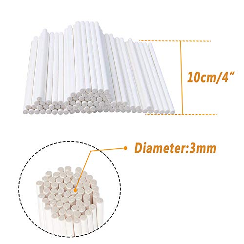 400 bastoncini bianchi per lecca-lecca da 10 cm