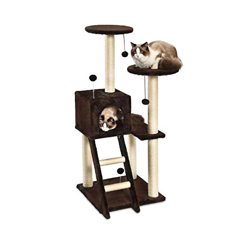 AmazonBasics Large Dual Platform Cat Condo Tree Tower - 19 x 50 x