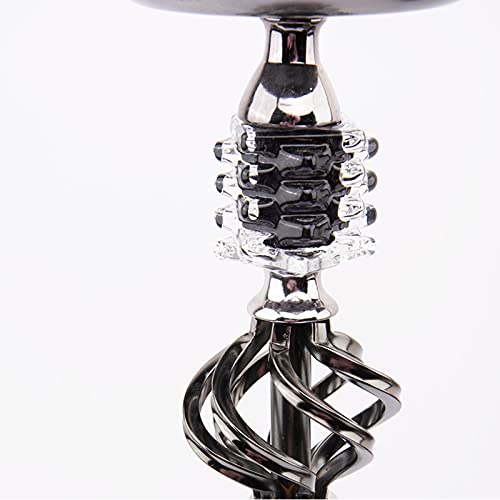 AMAZOM Shisha-Set Mit 2 Schläuchen - 21,65"Tragbares Komplettset Mit Glasvasenboden, Shisha-Keramikschale, Holzkohlenhalter, Lederrohr, Mundspitzen,Blau – Bild 4