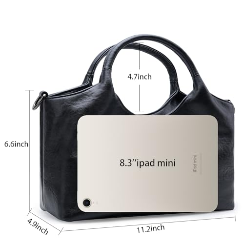 Bolso de hombro de cuero para mujer, bolso tote hobo miniatura 3