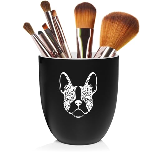Makeup Brush & Toothbrush Holder Ceramic Cup French Bulldog