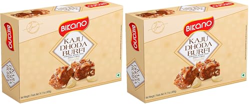 Image of Bikano Kaju Dhoda Burfi | Rich Cashew Delight Infused with Coconut & Cardamom | Traditional Indian Sweet | 400g (Pack of 2)