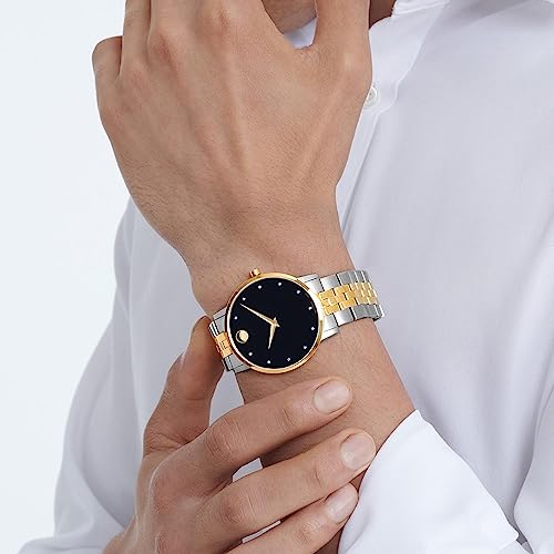 Image of Movado Museum Classic Analog Black Dial Men's Watch-607202