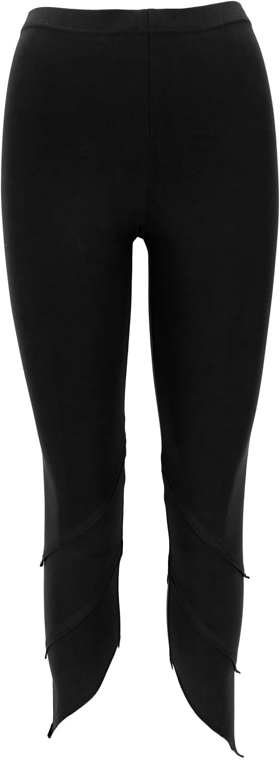 GURU SHOP Yoga Pixi Leggings mit Overlock, Bio-Baumwolle, Damen