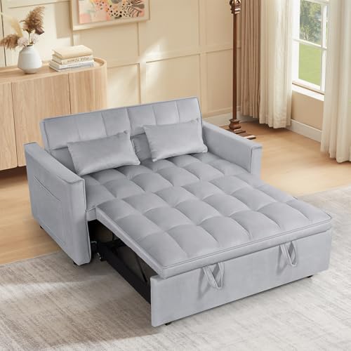 3 in 1 Convertible Sleeper Sofa Bed, 54'' Full Size ...