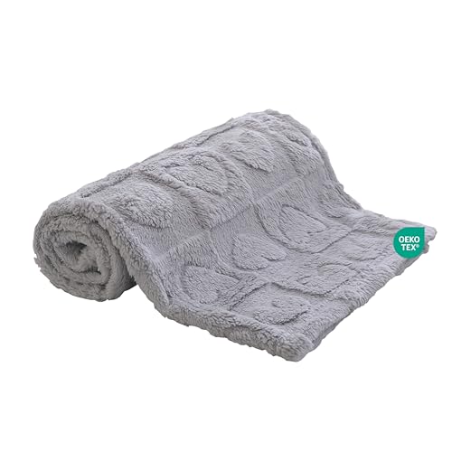 Soft Cozy Fleece Baby Blanket Heart Checkered Pattern Fluffy Plush Receiving Blanket for Newborn Infant Toddler, Warm Crib Stroller Blanket for Boys Girls 30