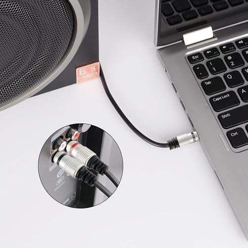 Image of MX 3.5mm to 2 RCA Cable Male, AUX to RCA Stereo Audio Cable, 5 Meters RCA Cord, Metal Shell for Smartphone, Tablet, MP3 Player, PC, TV, Speaker, Amplifier & Home Theatre