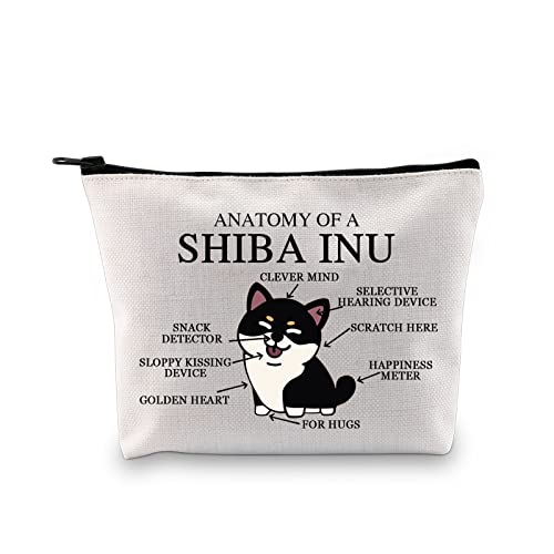 PYOUL Shiba Inu Lover Gift Anatomy of A Black and Tan Shiba Inu Makeup Bag Shiba Inu Mom Cosmetic Bag Shiba Inu Owner Gift Dog Lover Gift (Shiba Inu B EU)