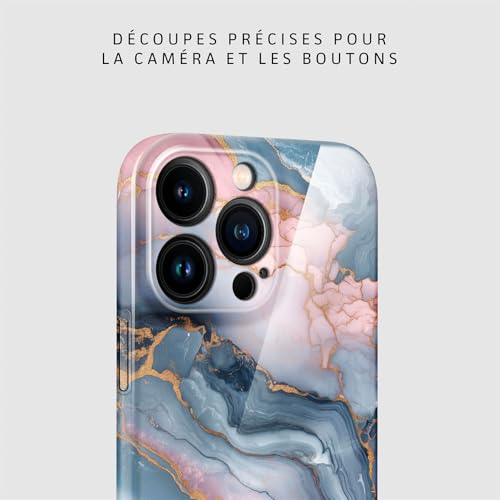 Coque iPhone 15 Pro Max rigide effet marbre haut de gamme Bliss