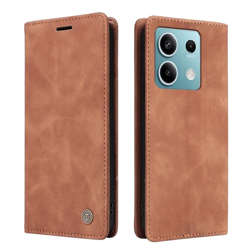 �Ή��@�� for Redmi Note 13 5G �t���b�v�L�b�N�X�^���h�iPU���U�[�j���C�J���J�[�h�X���b�g �E�H���b�g�X�^�C���ی�P�[�X Brown