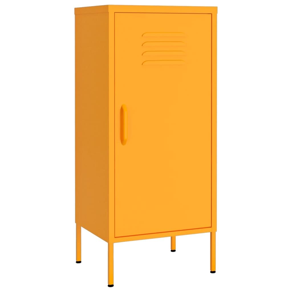 vidaXL Lagerschrank Sideboard Kommode Anrichte Stahlschrank Schrank Beistellschrank Mehrzweckschrank Bücherschrank Standschrank Senfgelb 42,5x35x101,5cm Stahl