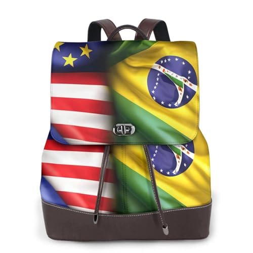 Sac à dos pour ordinateur portable EdWal en cuir imprimé multifonction