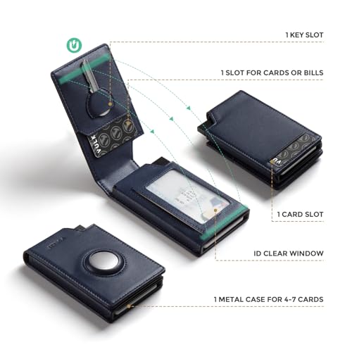 Cartera inteligente VULKIT con soporte AirTag y bloqueo RFID 3