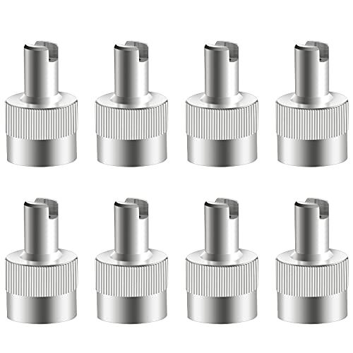 Haisheng 8 PCS Cappucci per Valvole Auto con Chiave Tappi per Valvole Pneumatici di Auto Tappi per Valvole a Testa Scanalata per Pneumatici Cacciavite per Valvole Moto 8V1 Filettatura Interna.