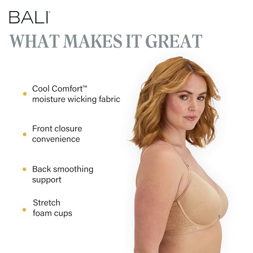 Image of Bali Women's Everyday Bras for Women - Comfort Revolution Front Close Bras, Adjustable & Supportive, Plus Size Women