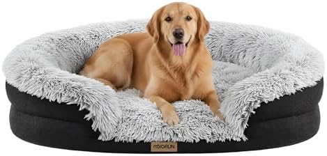 Fluffy Orthopedic Dog Bed for Large & Extra Large Dogs, Calming P...