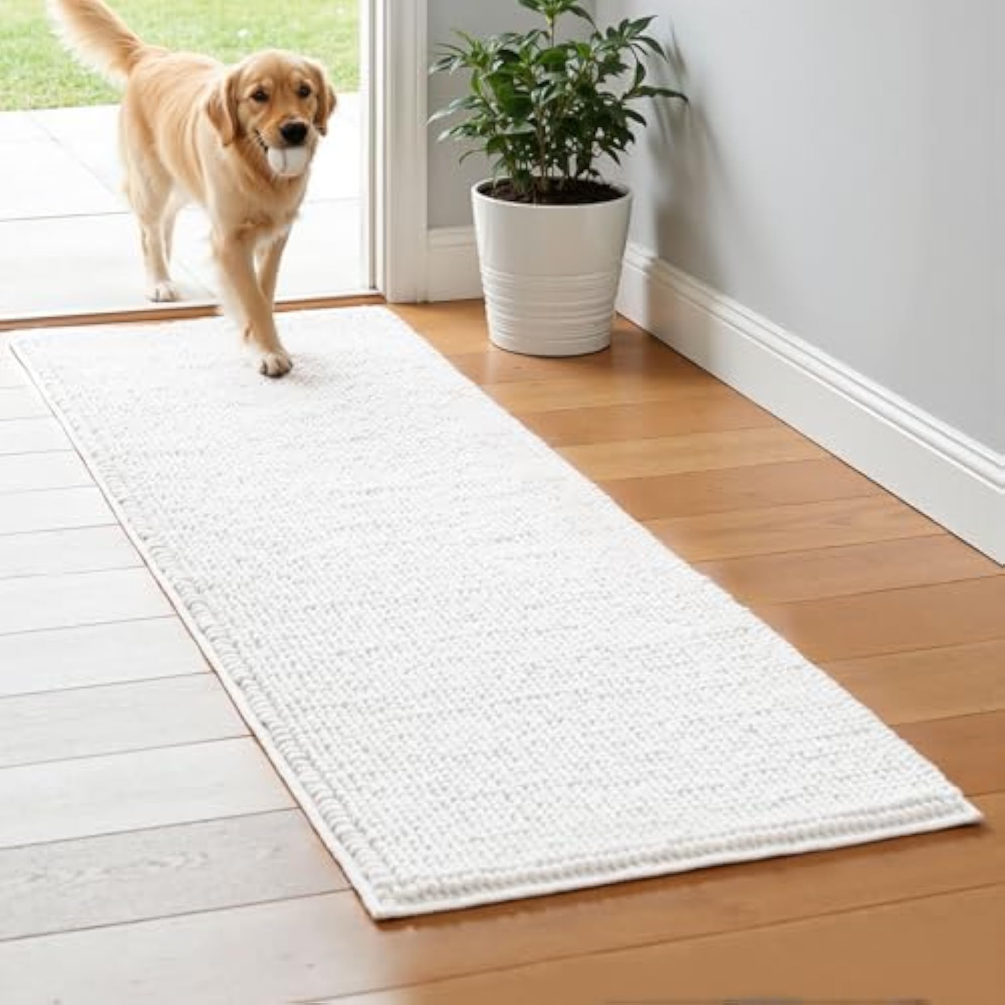 Bathroom Rugs, 24" x 60" Chenille Bath Rug, Soft Plush
